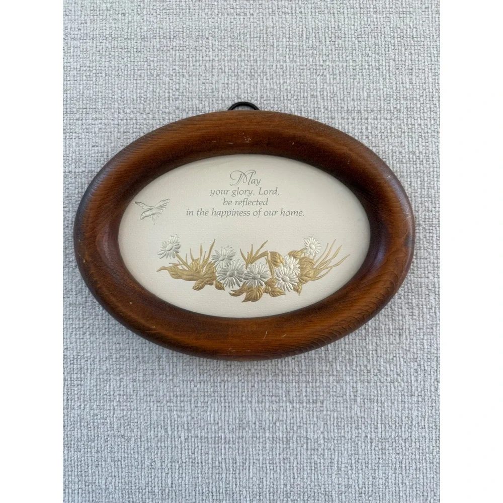 Vintage‎ Fish Enterprises Christian Wood Oval Wall Plaque 